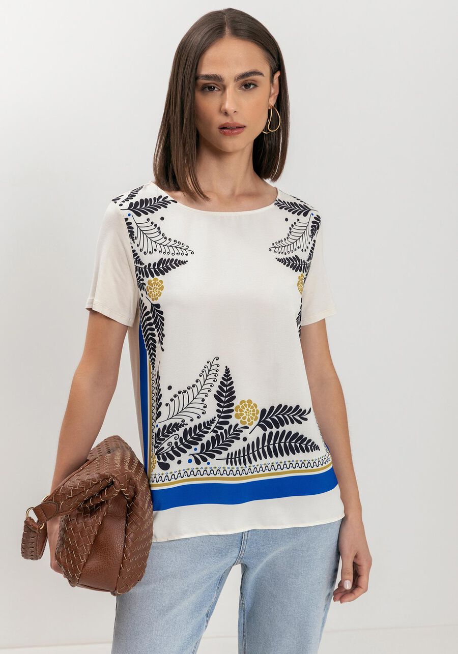 HAUT DEVANT POLYESTER CHIFFON PRINT DOS JERSEY LEZ A LEZ 9201E