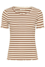 Charger l'image dans la galerie, HAUT T-SHIRT COL ROND RAYURES CREAM CRRIBBA STRIPE TSHIRT 10613876 108850
