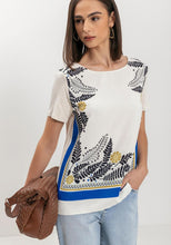 Charger l&#39;image dans la galerie, HAUT DEVANT POLYESTER CHIFFON PRINT DOS JERSEY LEZ A LEZ 9201E
