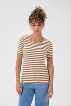 Charger l'image dans la galerie, HAUT T-SHIRT COL ROND RAYURES CREAM CRRIBBA STRIPE TSHIRT 10613876 108850
