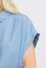 Charger l'image dans la galerie, BLOUSE CHEMISIER TENCEL COULEUR DENIM MANCHE COURTE B.YOUNG BYKOSMO SHIRT 3 20818796
