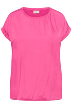 Charger l'image dans la galerie, HAUT COL ROND BLOUSE DEVANT DOS JERSEY TAILLE PLUS KAFFE CURVE KCMILIA WING BLOUSE 10583812 182143
