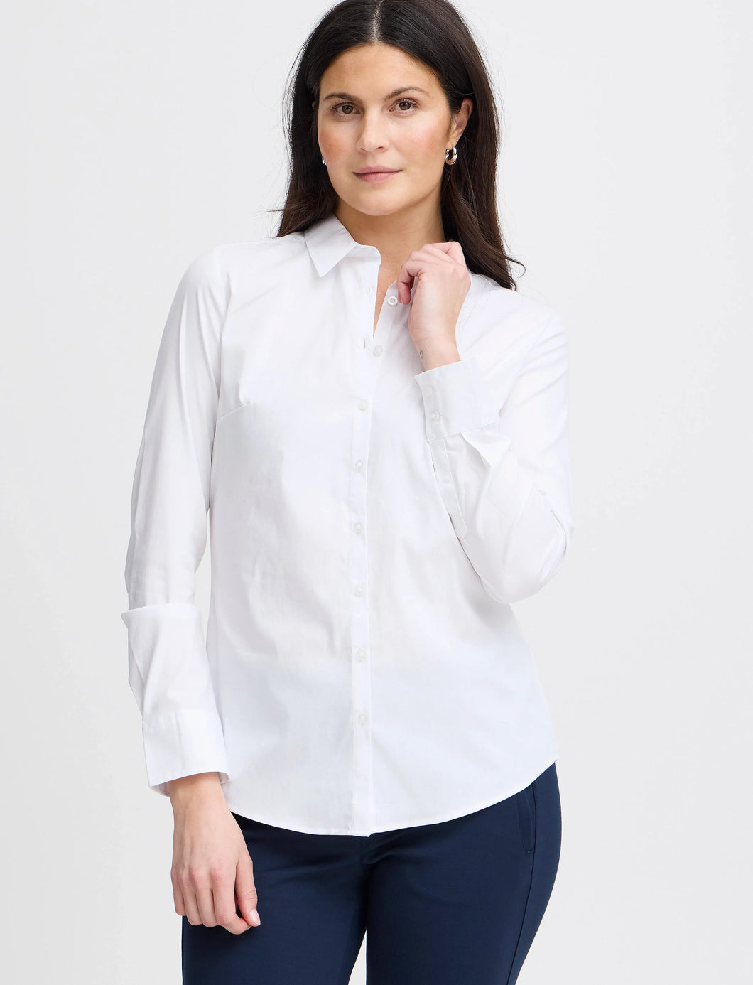 BLOUSE COL CHEMISIER M/L FERMETURE BOUTONNIERE FRANSA FRZASHIRT 1 20600181