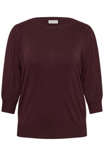 Charger l'image dans la galerie, TRICOT COL ROND MANCHE 3/4 BOUFFANTE TAILLE PLUS KAFFE CURVE KCLONI 3/4 10582202 191619
