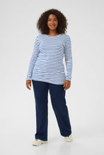 Charger l'image dans la galerie, HAUT RAYURES COL ROND MANCHE LONGUE TAILLE PLUS KAFFE CURVE KCLIA 10580179 108019
