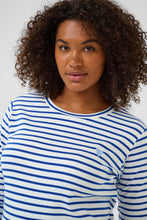 Charger l'image dans la galerie, HAUT RAYURES COL ROND MANCHE LONGUE TAILLE PLUS KAFFE CURVE KCLIA 10580179 108019
