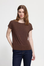 Charger l'image dans la galerie, HAUT T-SHIRT COL ROND LUREX ICHI IHREBEL SS6 20109945 CHICORY COFFEE 101419
