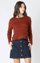 Charger l&#39;image dans la galerie, TRICOT COL ROND MANCHE LONGUE CROCHET DEX 2627001D
