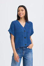 Charger l&#39;image dans la galerie, TRICOT PONCHO SANS MANCHE COL V BOUTONS B.YOUNG BYOTINKA 20815276 193964
